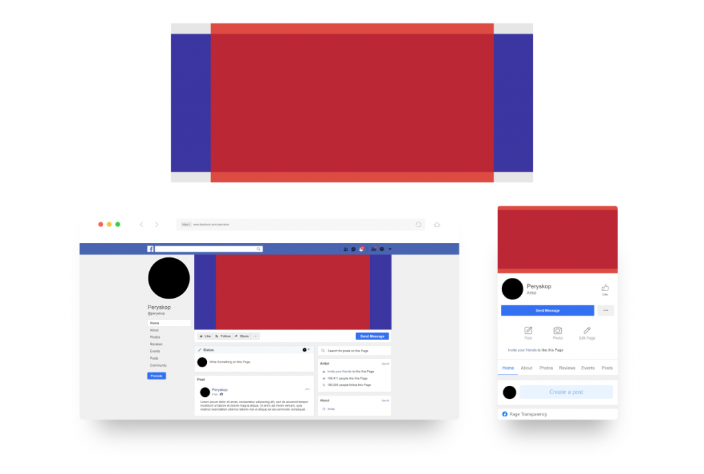 Poprawny schemat wymiary zdjęcia w tle facebook , photo cover facebook